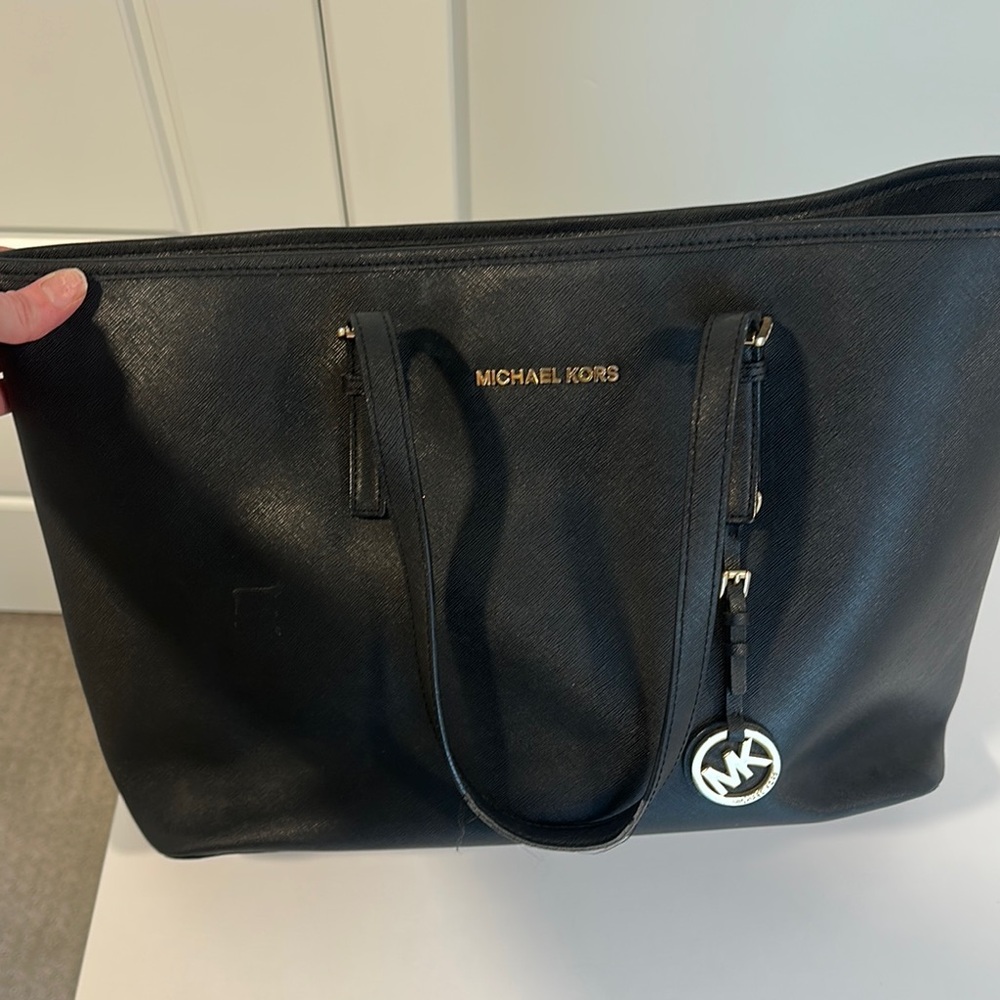 Michael Kors Black Tote with Gold Hardware